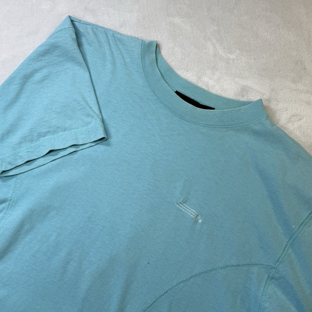 Liz Sport Women's Vintage Y2K Teal Athletic T Shirt M  Cotton Panel Seam‎ Top
